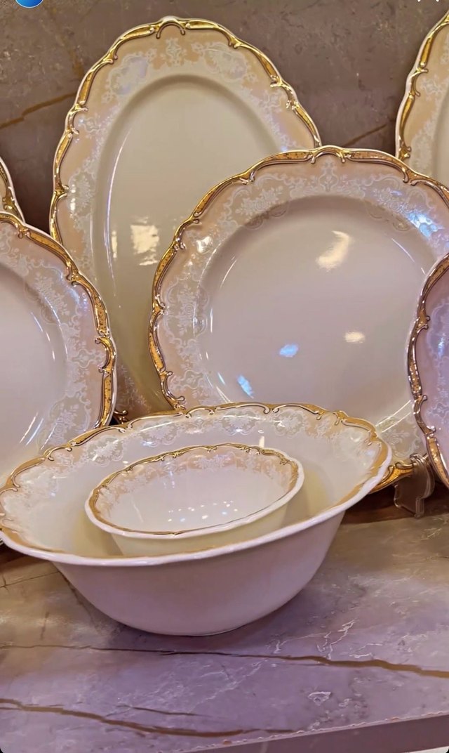 Beyaz Altın Desenli Yemek Takımı - Görsel 2