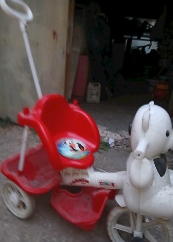Diğer Renkli Beyaz Ayıcık Desenli Üç Tekerlekli Bisiklet