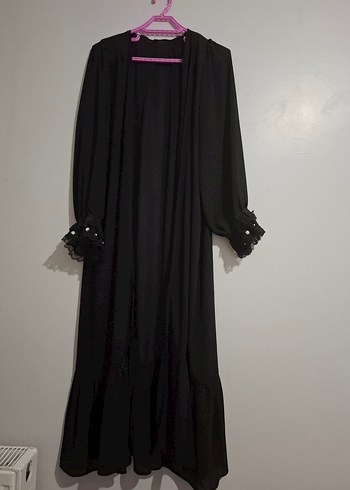 Uzun Kollu Siyah Uzun Elbise - Görsel 2