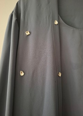 Taşlı Gri Kadın Uzun Elbise - Görsel 3