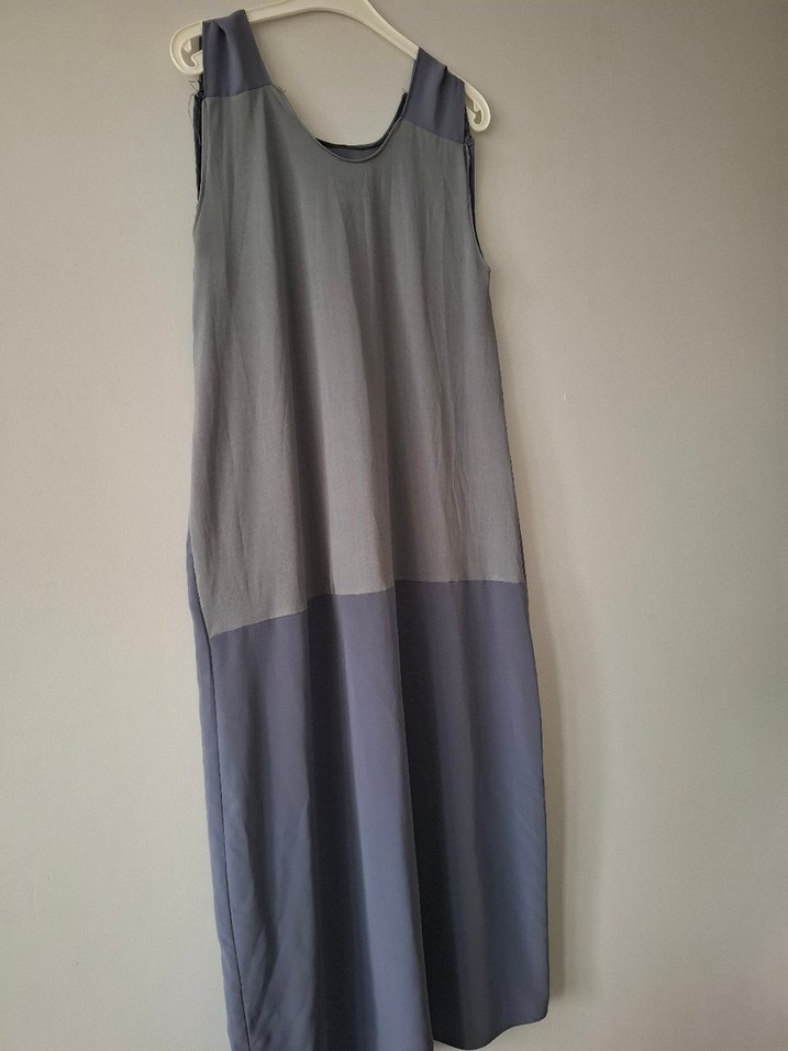 Taşlı Gri Kadın Uzun Elbise - Görsel 5