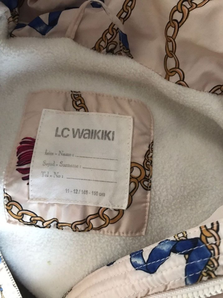 Kız Çocuk Nakışlı Beyaz Kürklü Mont - Görsel 4