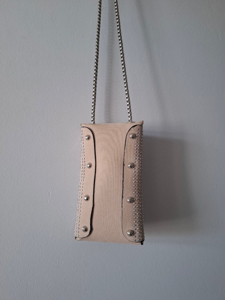 Bej taşlı çanta - Görsel 3