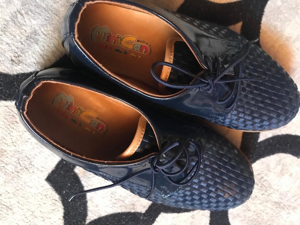 Erkek Çocuk Lacivert Yılan Desenli Deri Ayakkabı - Görsel 2