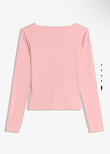 Büzgülü uzun kollu v yaka bluz - Görsel 5