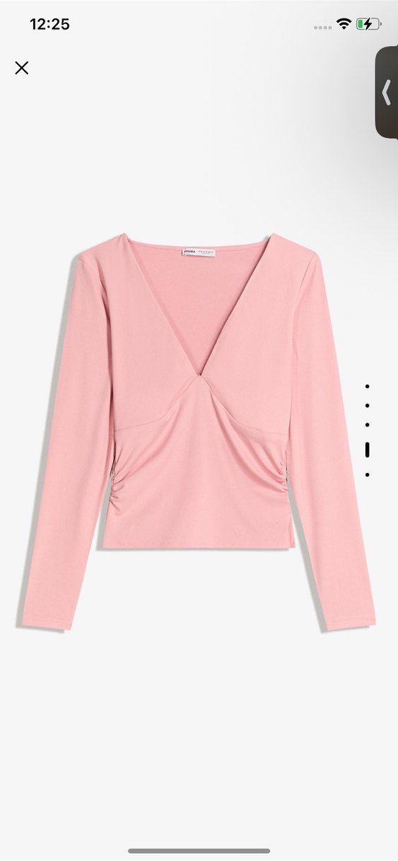 Büzgülü uzun kollu v yaka bluz - Görsel 4