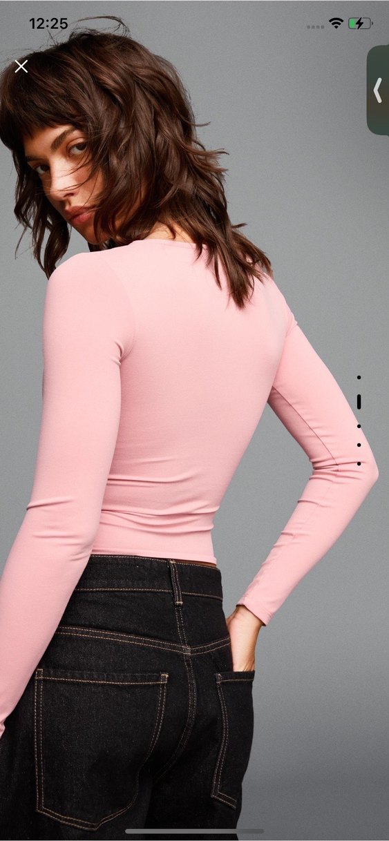 Büzgülü uzun kollu v yaka bluz - Görsel 2