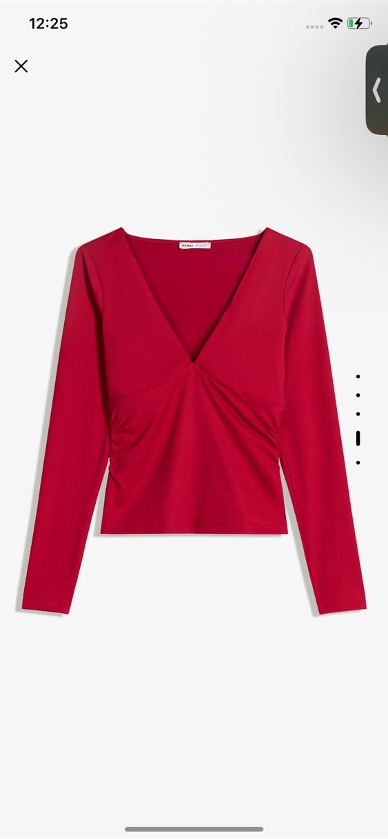 Büzgülü uzun kollu v yaka bluz - Görsel 4