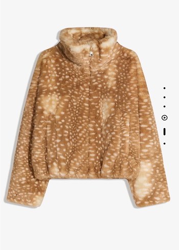 Leopar Desenli Suni Kürk Ceket - Görsel 4