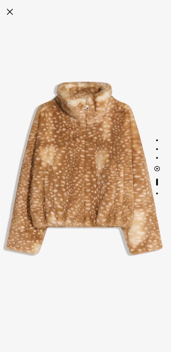 Leopar Desenli Suni Kürk Ceket - Görsel 4