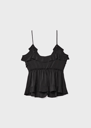 Fırfırlı askılı bluz - Görsel 6