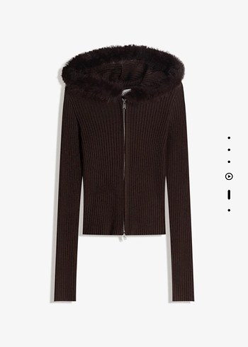 Suni kürk kapüşonlu hırka - Görsel 3