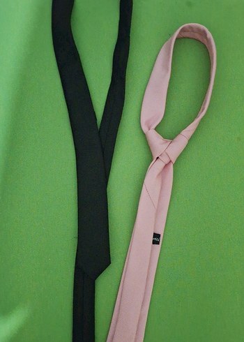 Pastel Pembe ve Siyah Unisex Kravat