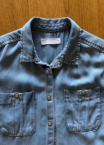 Zara Mavi Denim Gömlek - Görsel 2