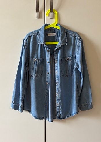 Zara Mavi Denim Gömlek - Görsel 6
