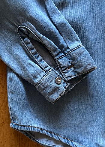 Zara Mavi Denim Gömlek - Görsel 4