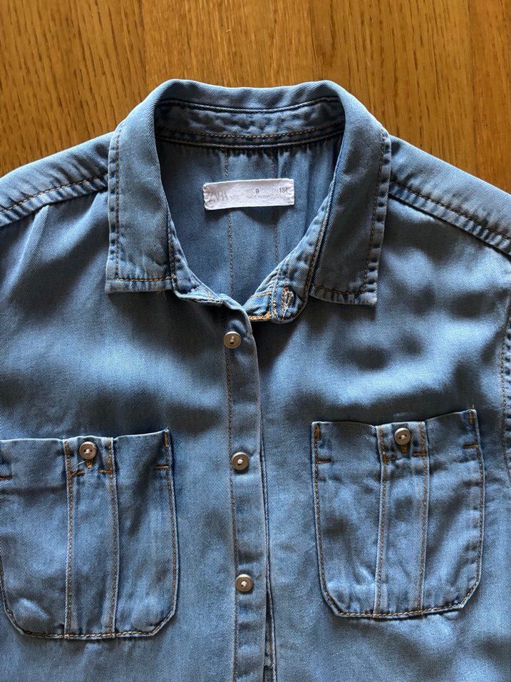 Zara Mavi Denim Gömlek - Görsel 2