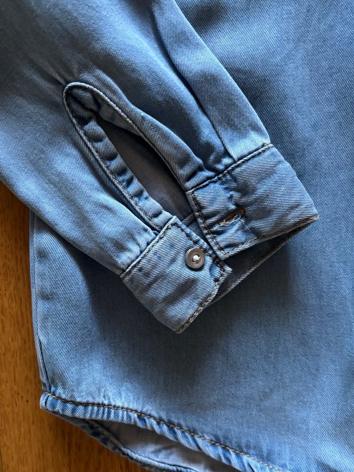 Zara Mavi Denim Gömlek - Görsel 4