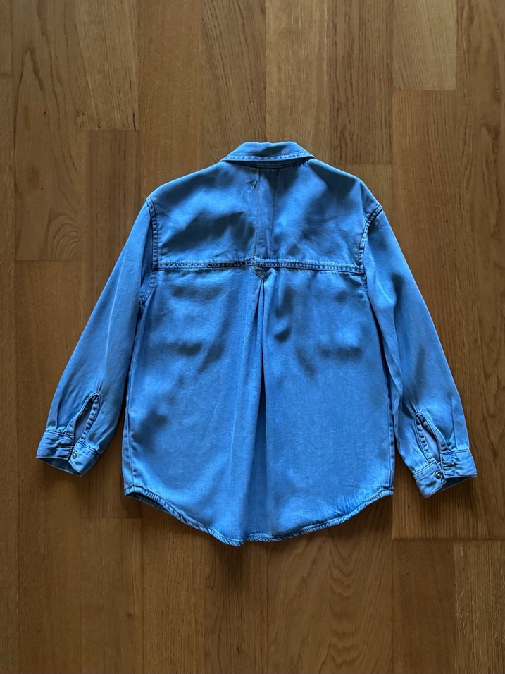 Zara Mavi Denim Gömlek - Görsel 5