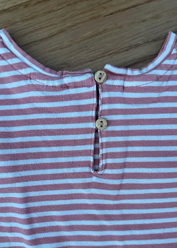 Zara Pembe/Beyaz Denizci Çizgili Tişört - Görsel 5