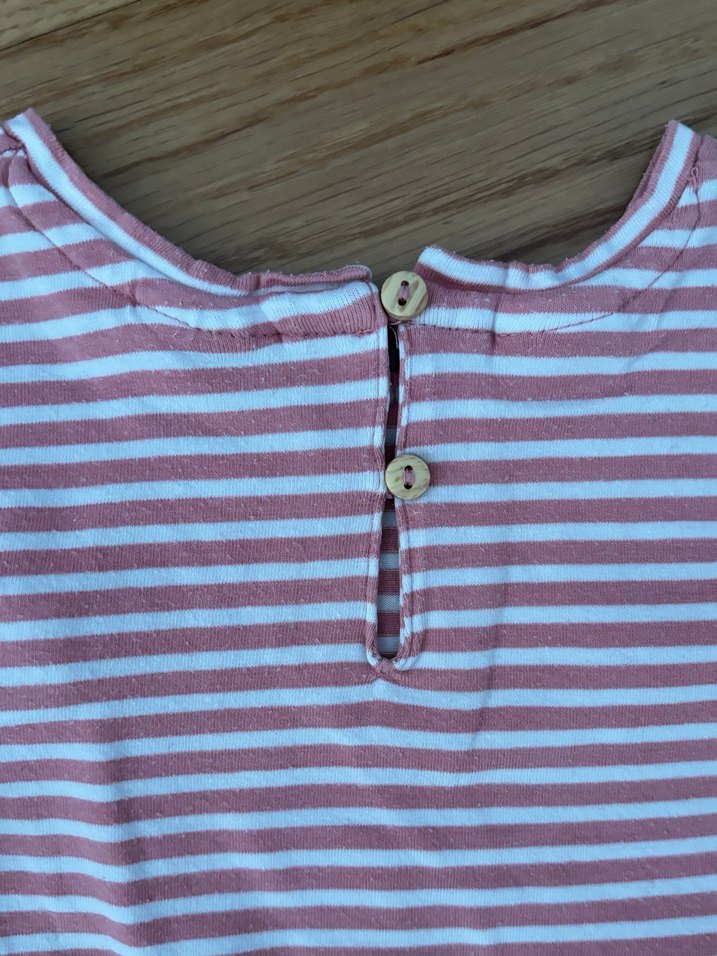 Zara Pembe/Beyaz Denizci Çizgili Tişört - Görsel 5