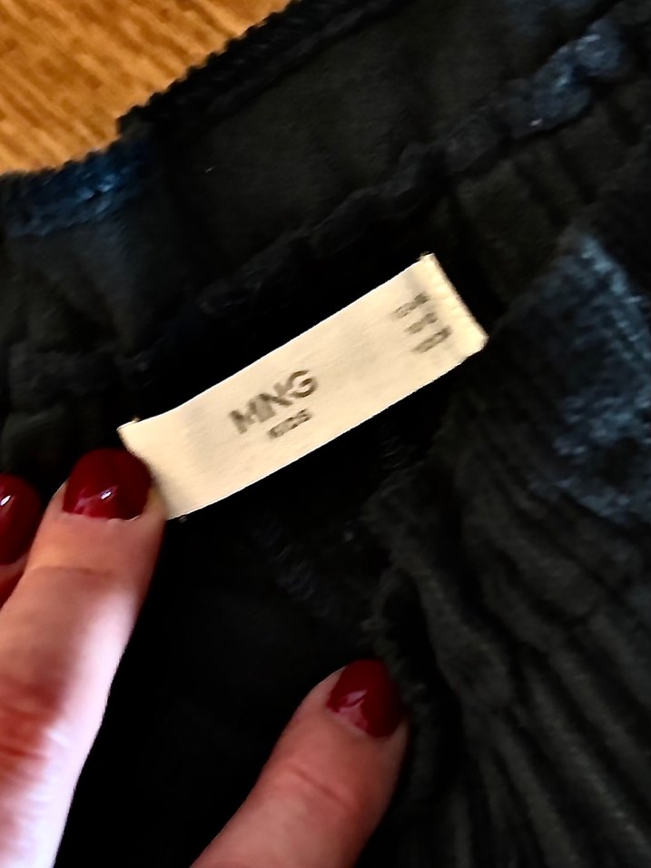 Mango Siyah Fitilli Kadife Pantolon - Görsel 2