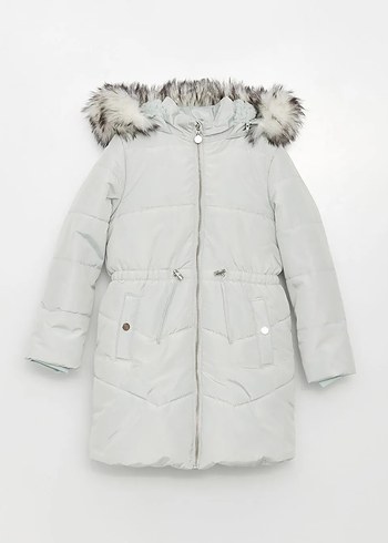 LCW Kids Mavi Kapüşonlu Şişme Mont - Görsel 6