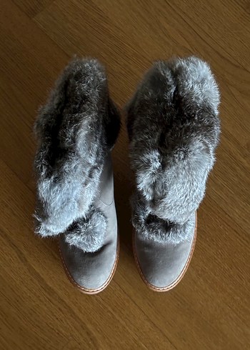 Ash Vizon Rengi Süet Dolgu Topuklu Bot 39 - Görsel 2