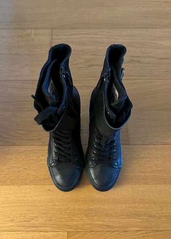 Ash Siyah Deri Topuklu Bot 38 - Görsel 2