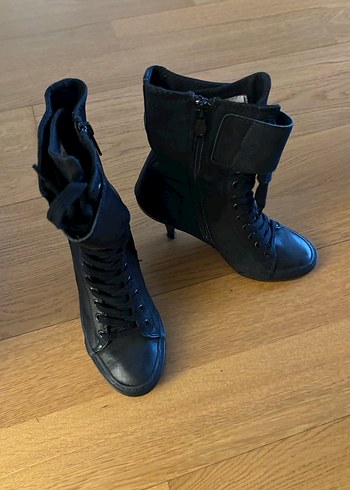 Ash Siyah Deri Topuklu Bot 38 - Görsel 3