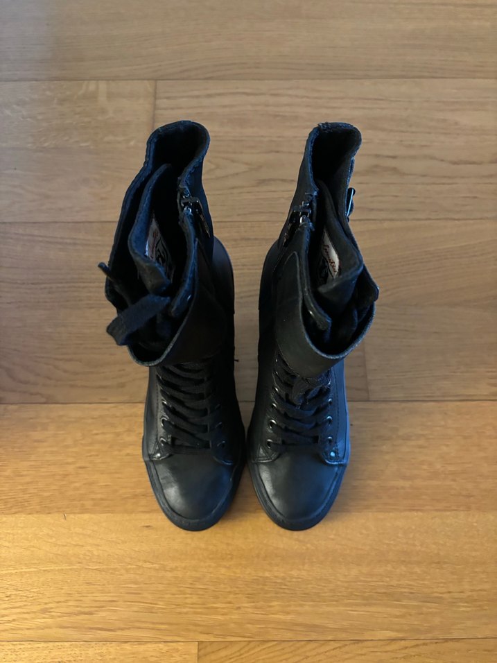 Ash Siyah Deri Topuklu Bot 38 - Görsel 2