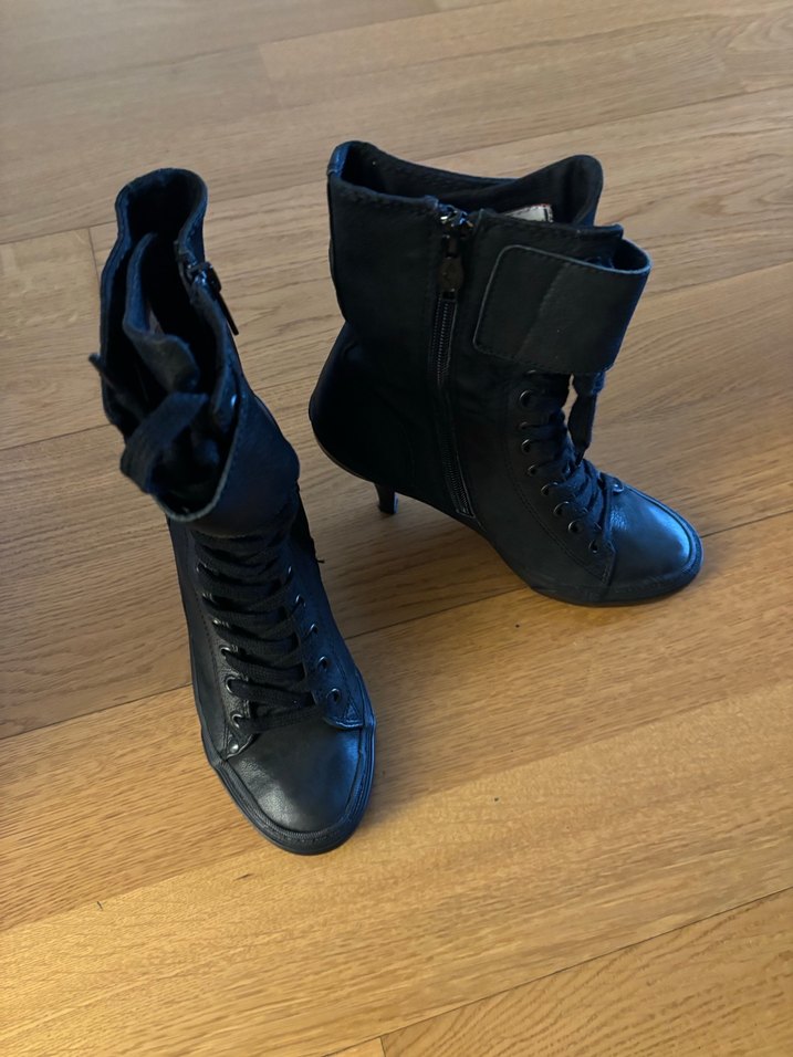 Ash Siyah Deri Topuklu Bot 38 - Görsel 3