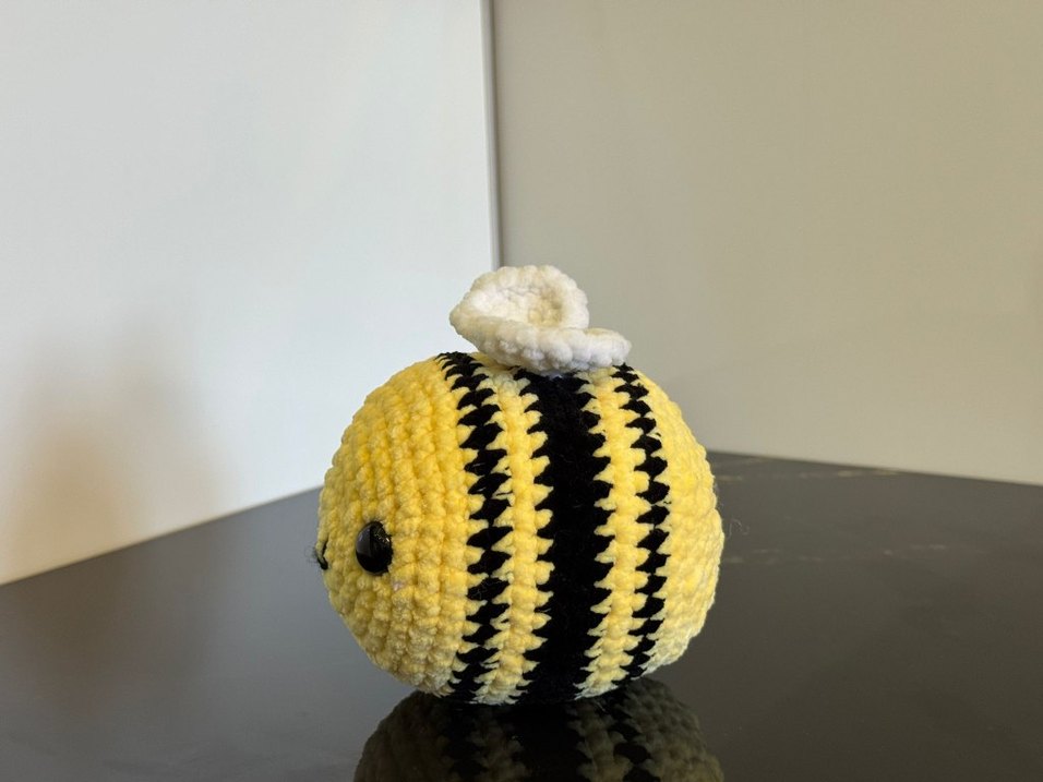 Sarı Yuvarlak Peluş Oyuncak Arı - Görsel 2