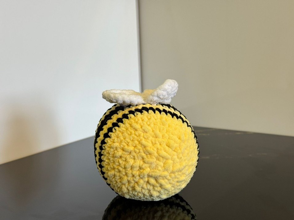 Sarı Yuvarlak Peluş Oyuncak Arı - Görsel 3