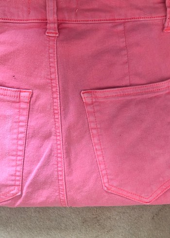 16-17 Yaş Beden Kız Çocuk Pembe Dar Kesim Pantolon