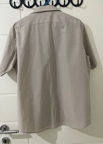 Bej Kısa Kollu Klasik Erkek Gömlek - Görsel 4