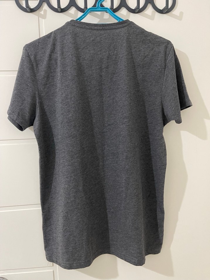 Gri Erkek Baskılı Loose Fit Tişört - Görsel 4