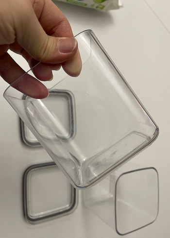 Gri Saklama Kabı Seti, Kapaklı, Plastik - Görsel 4