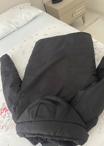 Düğmeli Siyah Midi Kadın Mont - Görsel 2