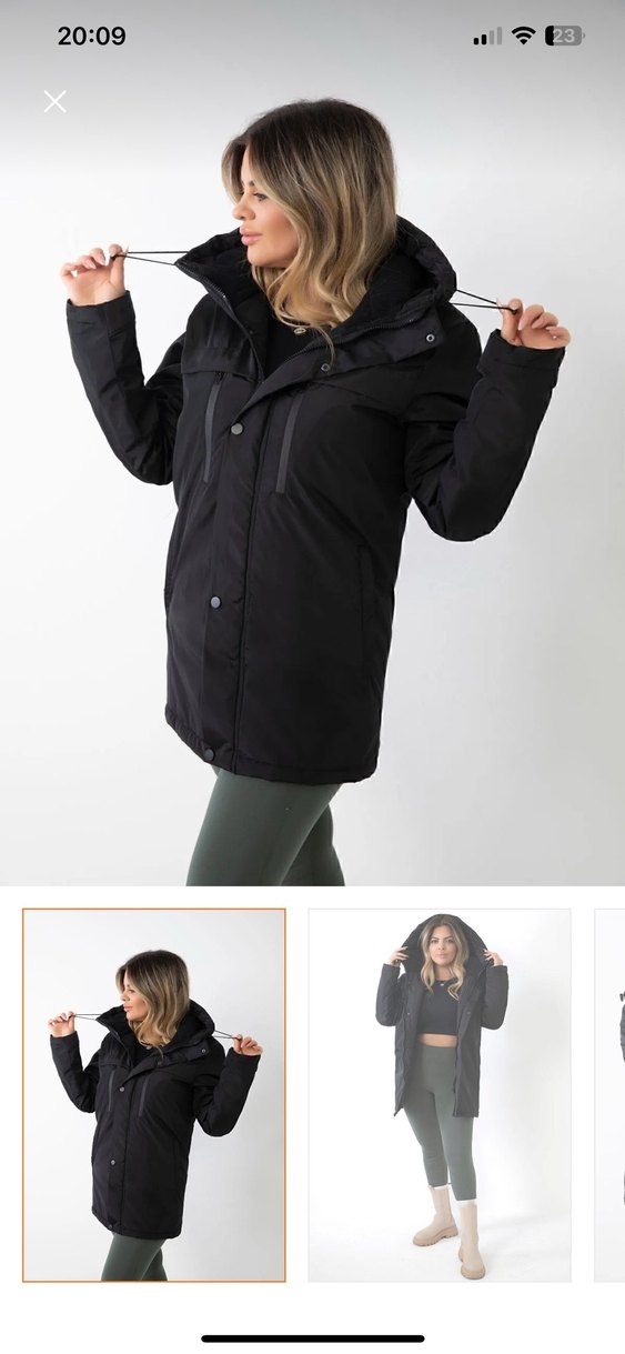 Düğmeli Siyah Midi Kadın Mont - Görsel 4