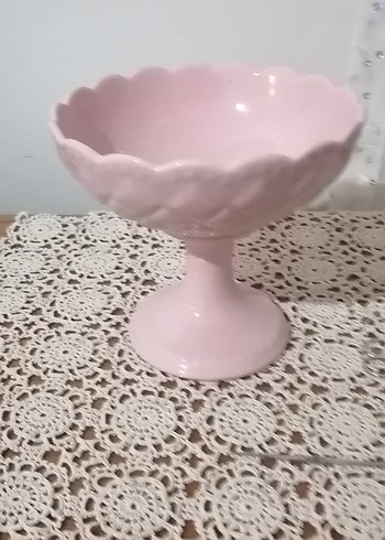 Beden pembe Renk Pastel Pembe Vintage Çiçek Desenli tabak, kase