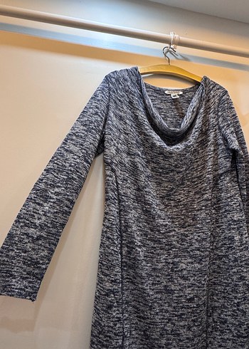 Gri Uzun Kollu Midi Örme Elbise  - Görsel 2