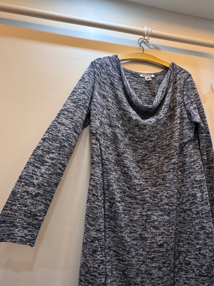 Gri Uzun Kollu Midi Örme Elbise  - Görsel 2