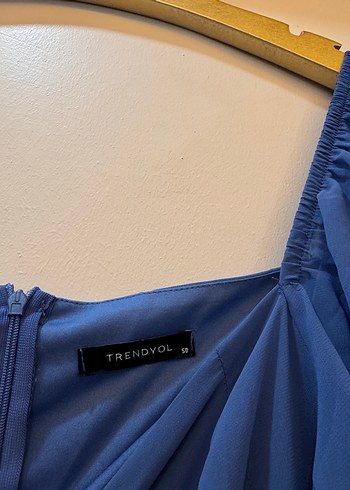 Mavi Şifon Elbise - Görsel 2