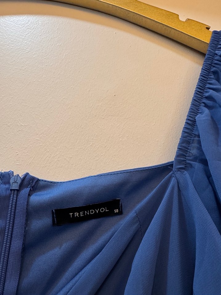 Mavi Şifon Elbise - Görsel 2