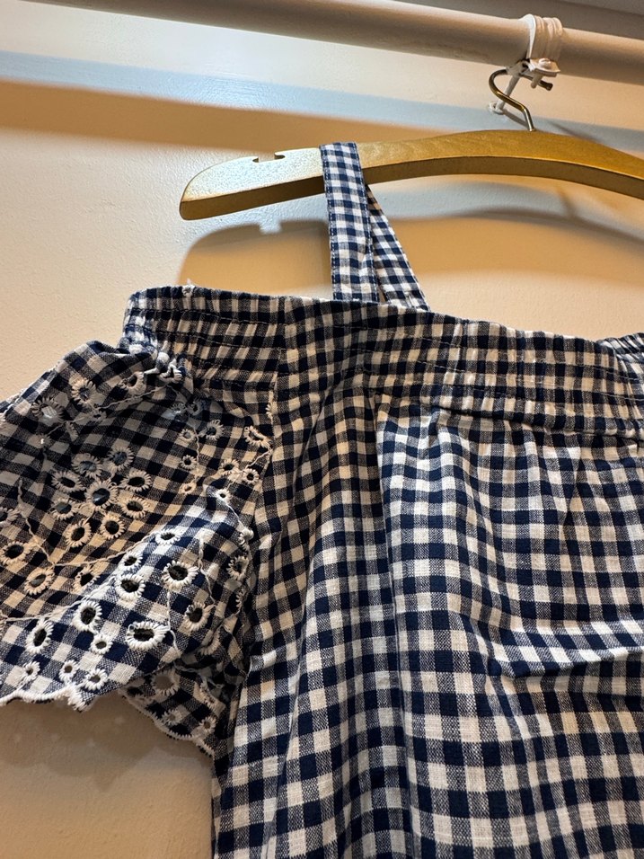 Kareli Midi Askılı Rahat Elbise - Görsel 2