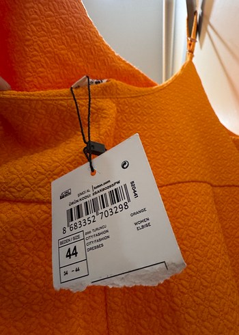 Turuncu Askılı Mini Elbise - Görsel 3