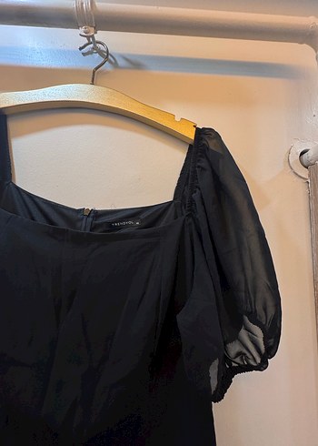 Siyah Uzun Drapeli Kadın Elbise - Görsel 4