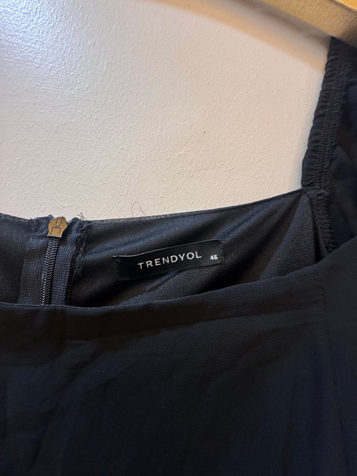 Siyah Uzun Drapeli Kadın Elbise - Görsel 3