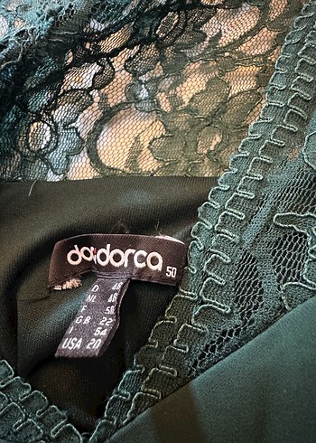 Yeşil Dantel İşlemeli Midi Elbise - Görsel 4